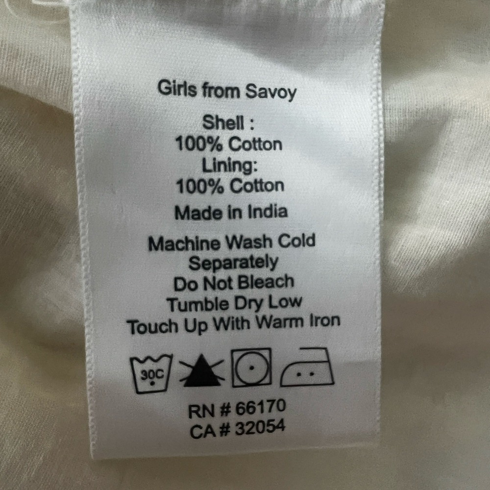 Anthropologie Girls From Savoy Ivory Paris Stamp Postage Size 4 Strapless Dress - Picture 11 of 13